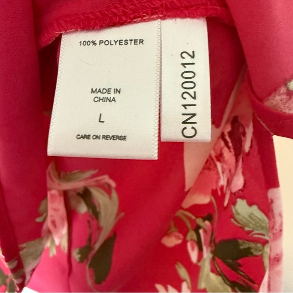 New York & Company Floral Pink Blouse Size L - Picture 7 of 7